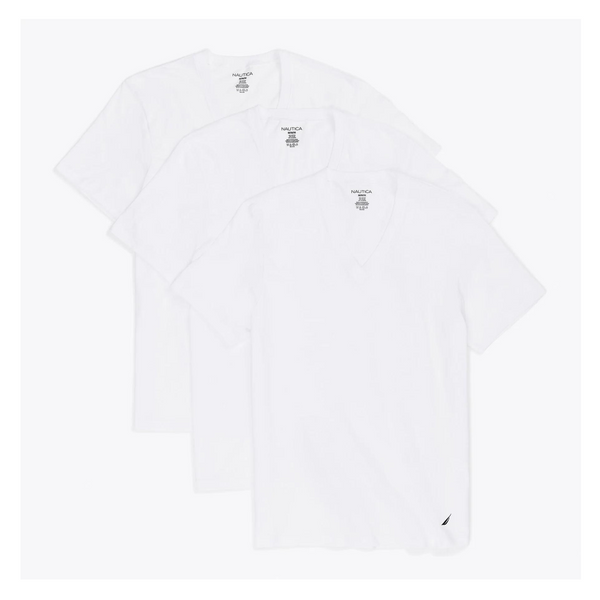 3 Nautica Mens V-Neck T-Shirts (3 Styles)