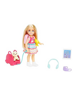 Barbie Chelsea Doll Travel Playset w/ Puppy & 6 Accessories