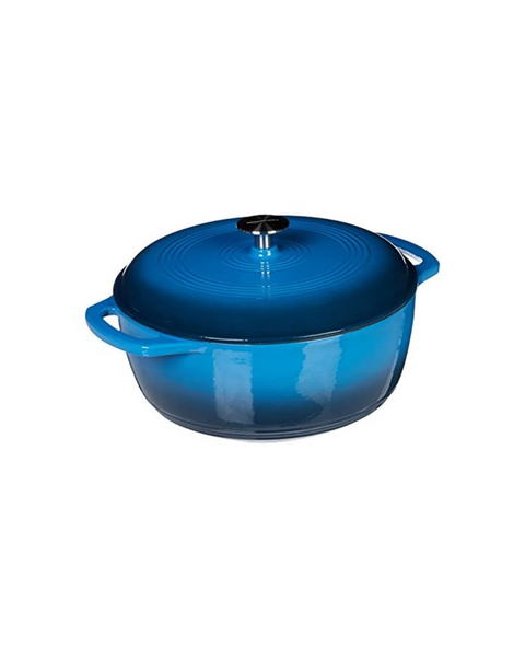 Amazon Basics Horno holandés redondo cubierto de hierro fundido esmaltado de 4.3 cuartos