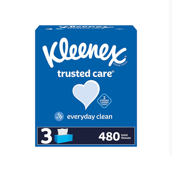 3 Boxes Of Kleenex Trusted Care Facial Tissues