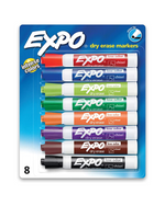 EXPO Low Odor Dry Erase Markers, Chisel Tip, Assorted Colors (8 Pack)