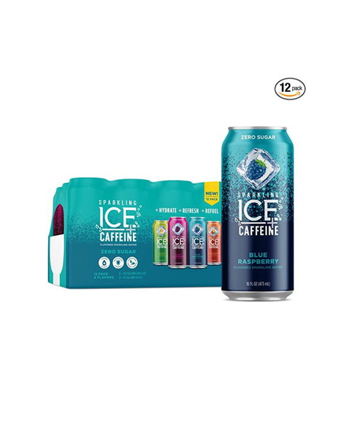 12-Pack Sparkling Ice +Caffeine Variety Pack 16oz Can