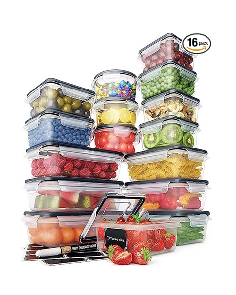 Chef's Path Juego de recipientes para almacenar alimentos de 32 piezas con etiquetas y marcador