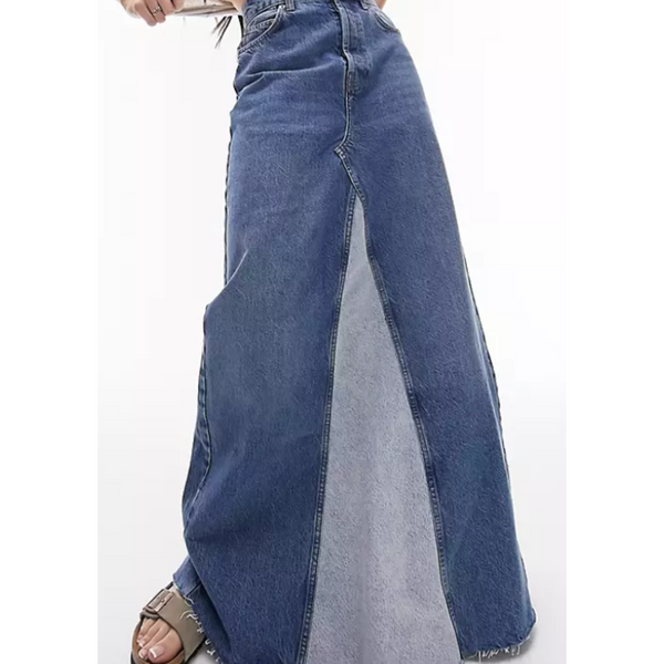 Topshop Reworked Denim Maxi Skirt