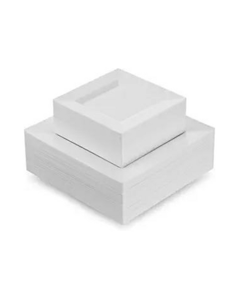 Munfix Platos cuadrados blancos de plástico premium de 60 piezas
