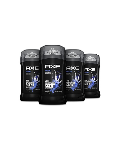 AXE Phoenix Deodorant 48H Odor Protection Crushed Mint & Rosemary Aluminum Free Deodorant for Men, 3 Ounce (Pack of 4)