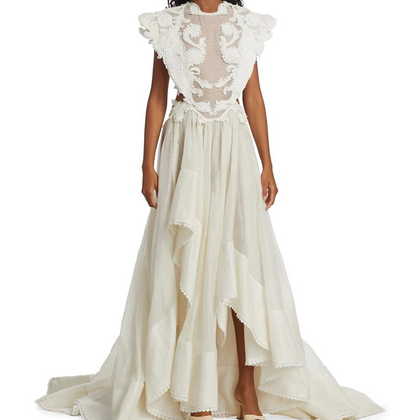 Zimmermann Asymmetrical Sequin Embroidered Gown