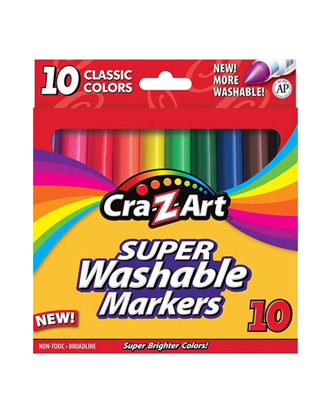 10 Pack Of Cra-Z-Art Classic Washable Broadline Markers