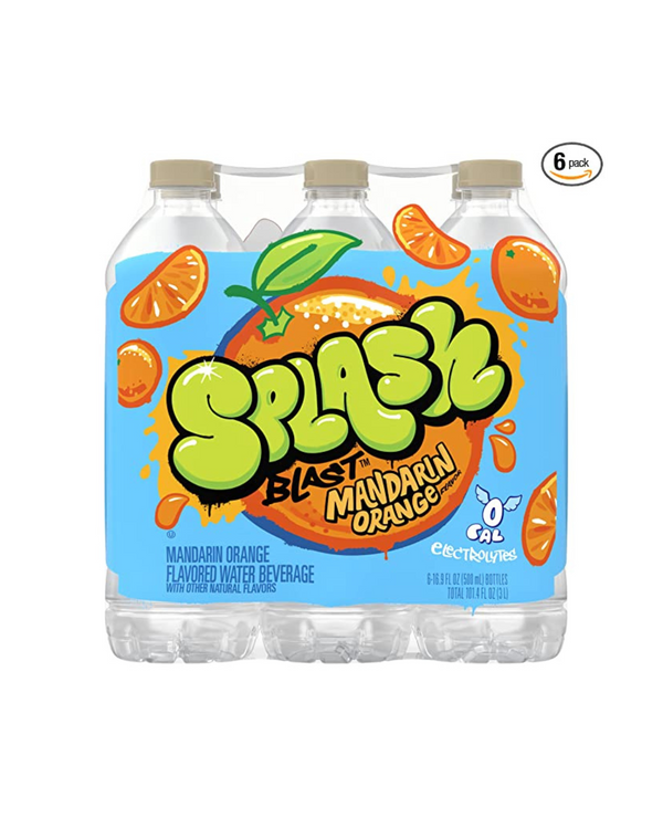 6Pack of Splash Blast Mandarin Orange Flavored Water Beverage PzDeals