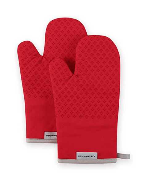 Juego de 2 manoplas para horno con asteroide rojo fuego de KitchenAid