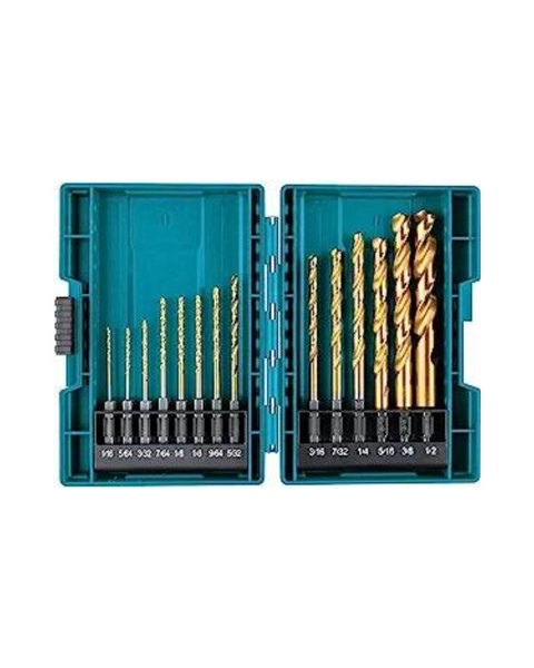 14-Piece Makita B-65399 Impact Gold 1/4" Hex Shank Titanium Drill Bit Set