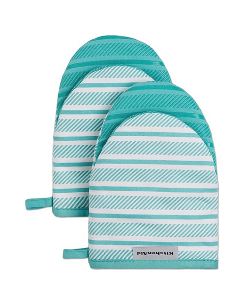 KitchenAid Albany Mini manopla para horno, paquete de 2, Aqua Sky