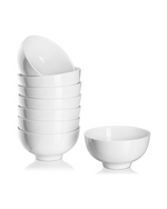 DOWAN Set of White Ceramic 10 OZ Small Dessert or Dip Bowls