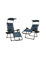 Set of 2 Bliss Hammocks Gravity Free Chairs with Canopy, Drink Tray and Pillow
