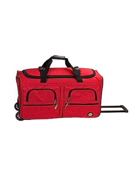 Rockland Rolling Duffel Bag, Red, 36-Inch