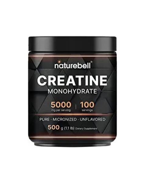 Monohidrato de creatina en polvo NatureBell de 1.1 libras (sin sabor, 100 porciones)