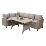 Outdoor L-Shaped All-Weather PE Wicker Sectional Sofa Set