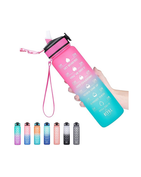 Botellas de agua Hyeta de 32 oz con tiempos para beber y pajita