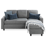 Sectional L Sofa With Reversible Ottoman Bench (3 Colors)