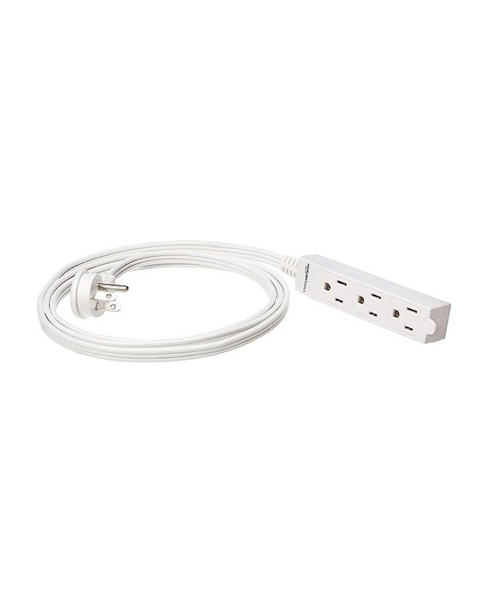 2-Pack Amazon Basics Indoor 6' Extension Cord 3-Outlet Power Strip w/ Flat Plug (White)