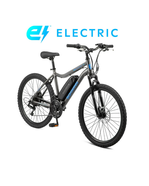 Schwinn 26″ Boundary Electric Mountain Bike, 18 Speeds, 250w Motor