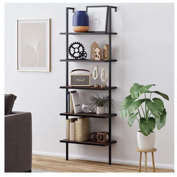 Librería moderna de madera con 5 estantes Nathan James Theo