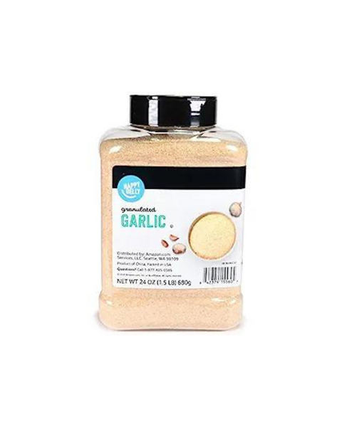 Ajo granulado Happy Belly de la marca Amazon (24 onzas)