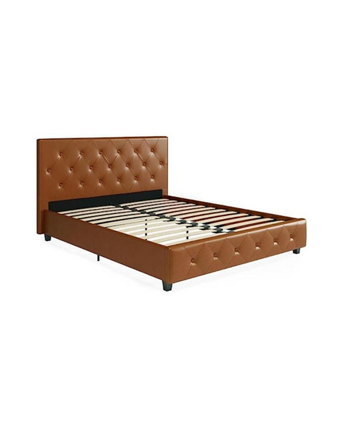 DHP Dakota Upholstered Platform Bed with Diamond Button Tufted Headboard