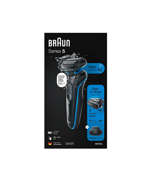 Afeitadora eléctrica para hombre Braun Series 5 recargable en seco y húmedo con recortador de precisión