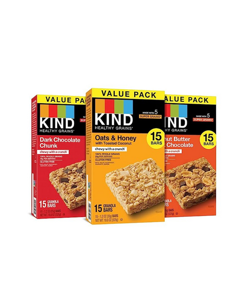 KIND Healthy Grains Bars, Variety Pack, Dark Chocolate Chunk, (45 Count)