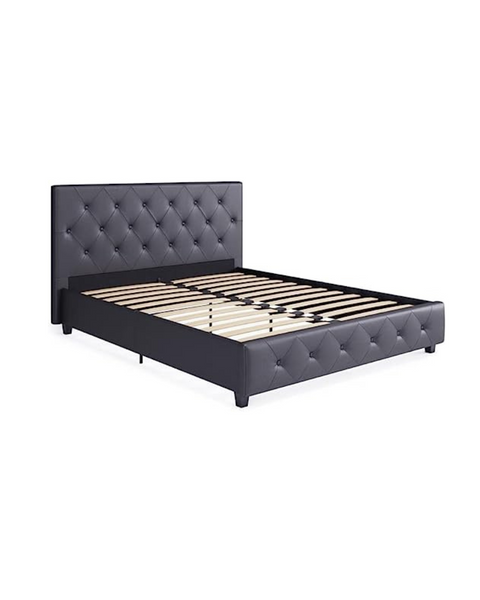 DHP Dakota Platform Bed with Diamond Button Tufted Headboard and Footboard (Full)