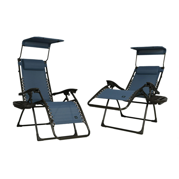2 Gravity Free Chairs With Canopy And Drink Tray (2 Colors)