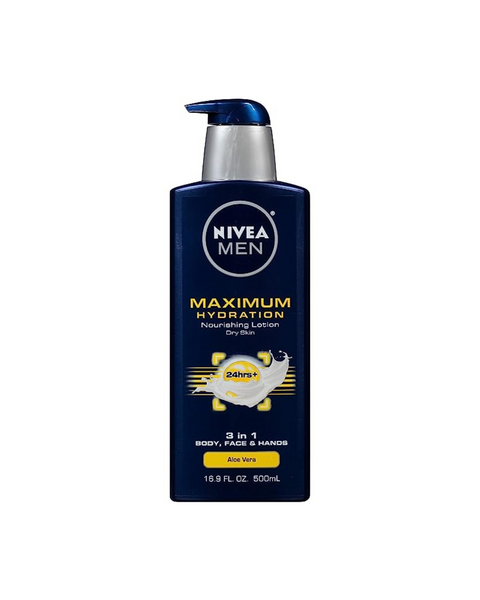 3 Bottles of NIVEA MEN Maximum Hydration 3-in-1 Nourishing Body Lotion for Men