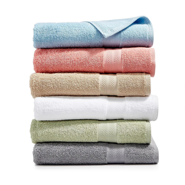 Toallas de baño o de mano sólidas de algodón hilado suave (6 colores)