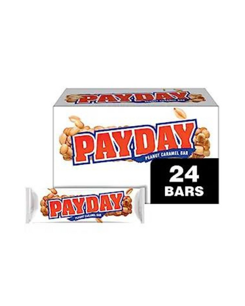 24 barras de tamaño completo de caramelo de maní PAYDAY