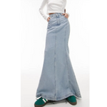 Topshop Fishtail Denim Maxi Skirt (2 COLORS)