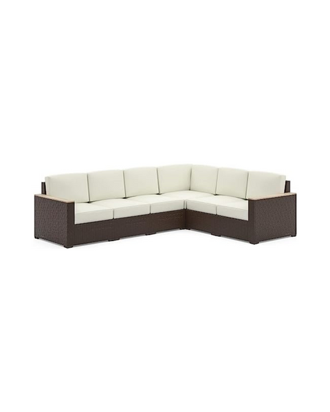 Homestyles Palm Springs 6-Seat Wicker Rattan Outdoor Sectional