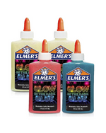 Elmer’s Glow-in-the-Dark Liquid Glue, Great For Making Slime, Washable, Assorted Colors (4 Count)