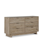Signature Design by Ashley Oliah Rustic 6 Drawer Dresser, Light Brown