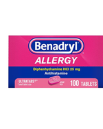 Benadryl Ultratabs Antihistamine Allergy Relief Medicine, Diphenhydramine HCl Tablets
