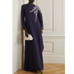 Marchesa Notte Draped bead-embellished embroidered stretch-crepe gown