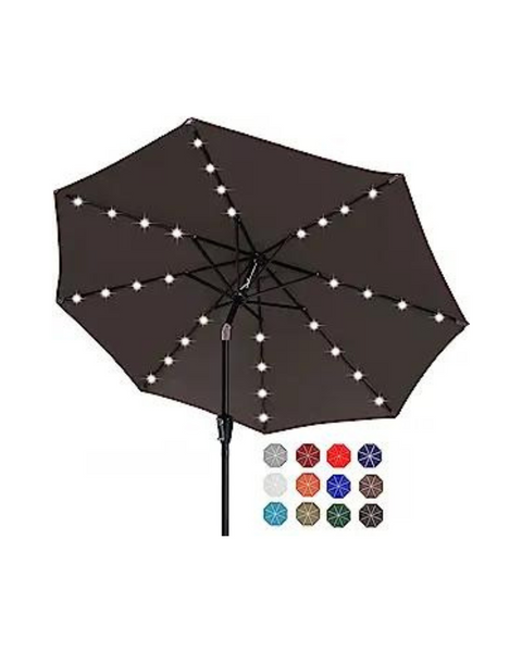 ABCCANOPY 7.5 Ft Durable Solar Led Patio Umbrella with 32 LED Lights
