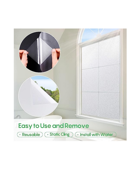 Coavas Window Frosted Glass Privacy Film, Non Adhesive (11.8 x 78.7 Inch)