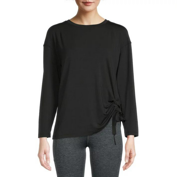 Walmart Women's Long Sleeve Ruched Top (4 COLORS)