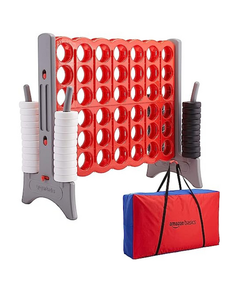 Amazon basics Giant BPA-Free 4-In-A-Row Premium Plastic Games Set with Carrying Bag