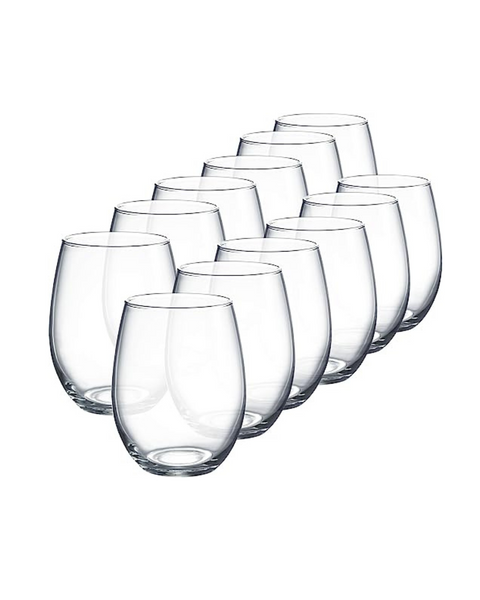 Set Of 12 Luminarc Perfection Stemless Wine Glasses