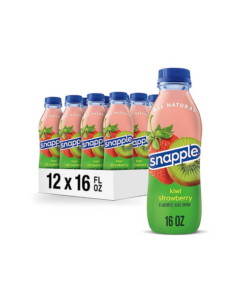 12 botellas de 16 oz Snapple Kiwi Fresa