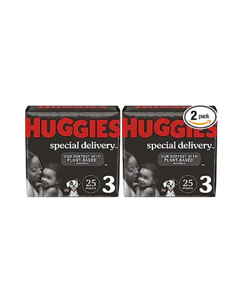 2 Packs of 25-Ct Huggies Size 3 Hypoallergenic Baby Diapers