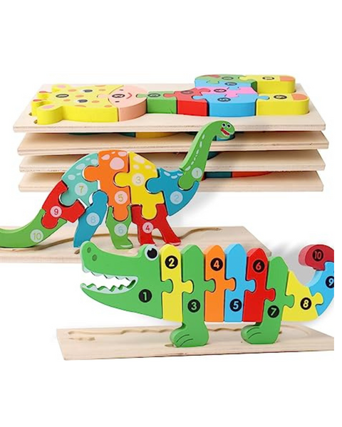 Prime Members: Set of 6 Wooden Animal Puzzles