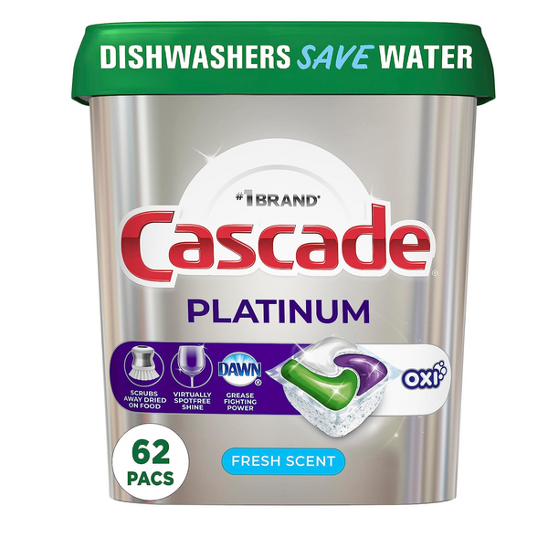 62 cápsulas para lavavajillas Cascade Platinum